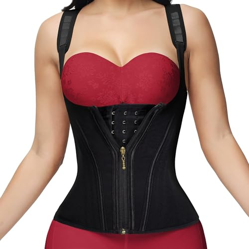 SHAPSHE Waist Trainer Underbust Corset Tummy Control Sports Girdle Black XL