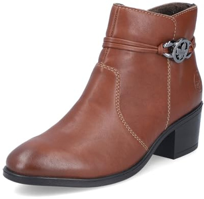 Rieker Damen Ankle Boots 73970, Frauen Stiefeletten,halbstiefel,Kurzstiefel,uebergangsschuhe,uebergangsstiefel,knöchelhoch,braun (22),40 EU / 6.5 UK