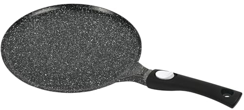 Napoleon Pancake Pan Induction Hob Crepe Pan Non Stick 32cm Dosa Skillet for All Hob Types - Removable Handle Stone Noire Black