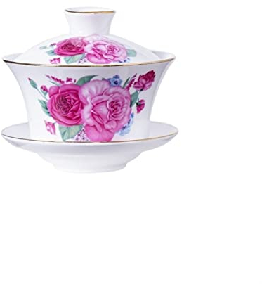 CHUDOU Cuenco de té de Kungfu, taza de té de porcelana blanca y azul, sopera china (color: amarillo claro)