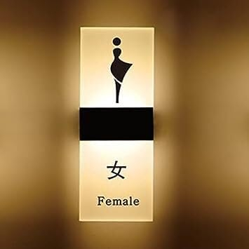 Toilettenschild aus Acryl für Herren- und Damentoiletten, LED-Wandschild, beleuchtetes Badezimmerschild für Damen, Herren, Frauen und Männer, Badezimmerschild, Deko-Schilder (Farbe