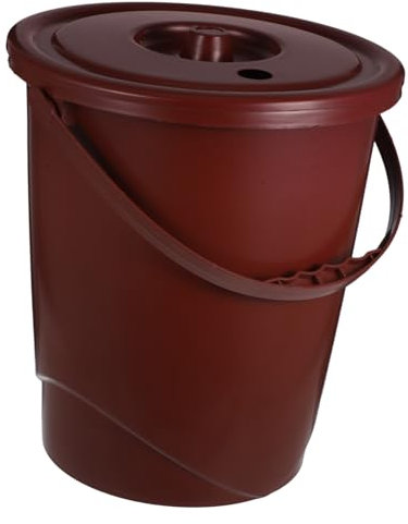 Alipis Bidone della Spazzatura da Esterno con Coperchio a Ribalta Secchio Portatile con Filtro per Rifiuti Bidone per Spazzatura con Manico per Cucina Ufficio Bagno