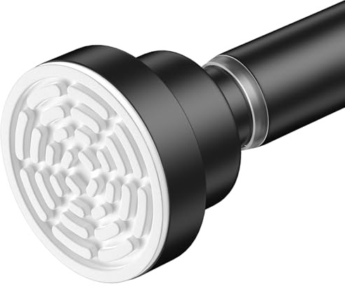 AIZESI Duschstange Gardinenstange ohne Bohren 80-195CM,Teleskopstange Klemmstange Duschvorhangstange Geeignet für Badezimmer, Fenster, Kleiderschrank,1 Stück Schwarz (Durchmesser 22mm) Shower Rod
