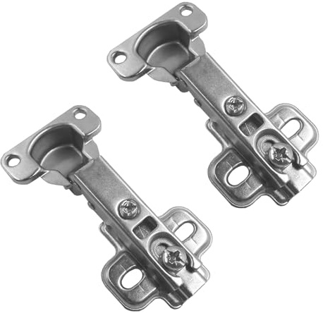 2er Set Scharniere für Schranktüren - 100° Öffnungswinkel - Schrankscharniere Ø 26 mm - Schranktür und Küchenschrank Scharniere - Türscharniere - Möbelscharniere für Eckanschlag