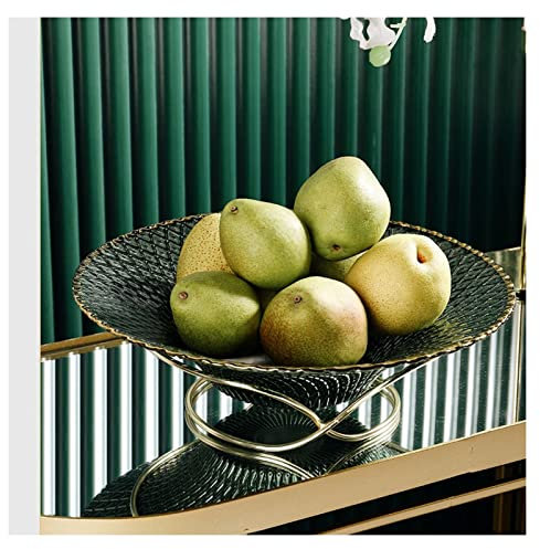 Frutero,Cesta de frutas,Elegante frutero de cristal,Rayas verticales Plato de frutas Encimera decorativa,Aperitivos de caramelo Cesta de frutas secas Bandeja for servir for decoración del festival del