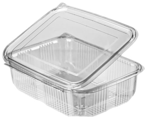 MyPapp Lot de 100 boîtes rectangulaires pliantes 1500 ml avec couvercle – Gobelets pour aliments fins Mealprep Box Récipient jetable (PET)
