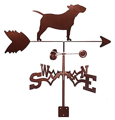 SaryEdge Wetterfahne, Bullterrier-Hund, Windrichtungsanzeiger, Wetterhahn aus Edelstahl, Messwerkzeuge für Tierhalterungen im Freien, Dekorhandwerk(
