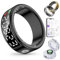 Gwenland Bague Connectée Homme Femme, Smart Ring Health Fitness avec écran LED, Anneau Intelligent IP68 Compatible avec iOS/Android,Tracker d'activité/fréquence cardiaque/SpO2/Sommeil (Noir, 10)