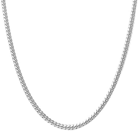 DOTBJ 2mm Panzerkette Herren Damen 925 Sterling Silber Cuban Link Chain Kubanische Kette Halskette 60cm