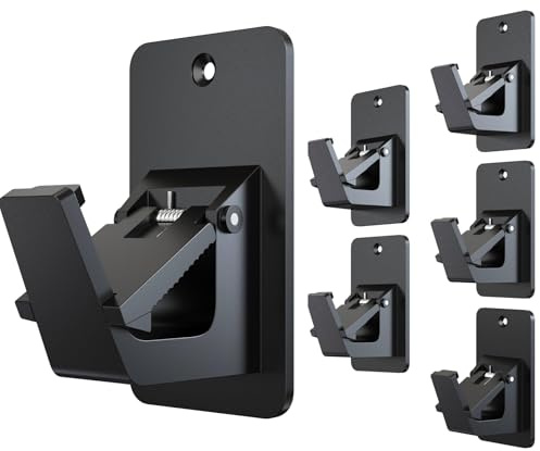 Ganci per Tende senza Bucare, Supporto Adesivo per Bastone, Nero, 6 pezzi | Fino a 13 kg di Carico, Facile Montaggio, No Fori, No Viti, Ideale per Bagno, Camera, Soggiorno, Cucina