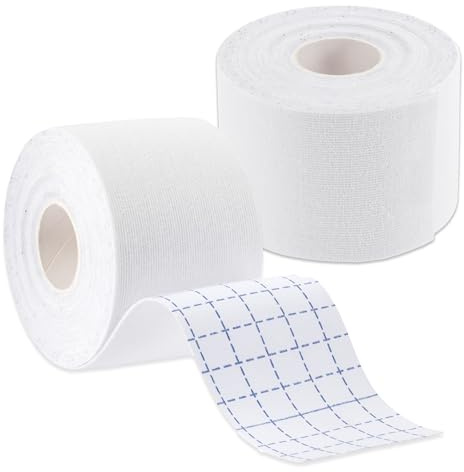 Sport Tape Adesivo – Nastro Sportivo Set da 2 Rotoli per Supporto Muscolare – Elastico e Traspirante