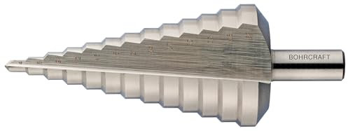 Broca escalonada HSS #2, diámetro de 12-20 mm, ideal para perforar metal y madera, excelente para trabajos de precisión y diversas aplicaciones.
