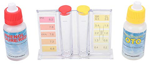 Poolwasser-Testkit für Chlor und pH-Wert, sofortige Ergebnisse in 60s mit OTO Red Bereichsindikator (1.0-1.5ppm Cl / 7.2-7.6pH)