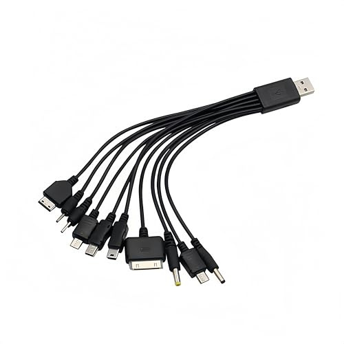 10 in 1 Universal Ladegerät mit mehreren Köpfen, Handy Ladekabel für mehrere Geräte, USB Ladekabel Kompatibel mit Samsung LG Huawei ZTE und Sony Ericsson Nokia PSP