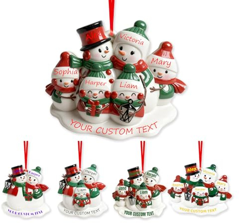 Personalisierte Weihnachtsanhänger mit Namen 2/3/4/5/6/7/8 Familiengröße 2025 Harz Weihnachtsbaum weihnachtsdeko anhänger personalisiert personalisierter Text, Geschenke für Kinder, Paare, Freunde