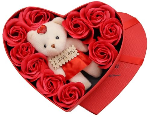 Herzform Geschenkbox aus Stabilem Karton - Karton Rote Hochzeits Geschenkbox Wiederverwendbare Candy und Geschenkverpackung für Hochzeit Party und Valentinstag