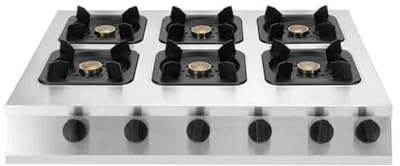 Multi-Burner Countertop Gas Stove,4.2KW High-Power Cooktop,with Stainless Panel and Flame Failure Protection,for Restaurants Food Trucks Events (3/4/6/8 Options)(LPG,6 burners)