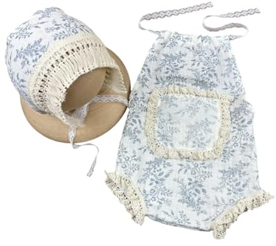 Uitndvyte Baby Photography Props Newborns Photo Clothes Costume Hat and Lace Romper Outfit for Toddler Toddler Costume for