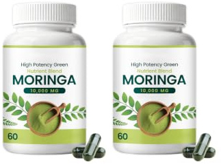 Moringa bladextrakt 1000mg - grönt rent ekologiskt (60 antal) | Pure Moringa Leaf Powder ，Single Origin, Energy & Immune Support - för alla