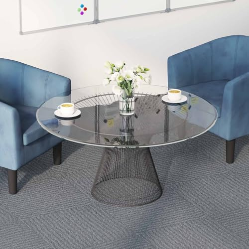 Mangloder - Alfombra azulejo gris claro de 50 x 50 cm, 4 unidades, polipropileno y betún, pila de bucle, 5 mm, para interior, suelo para salón, dormitorio y pasillo, absorción de sonido y flexible