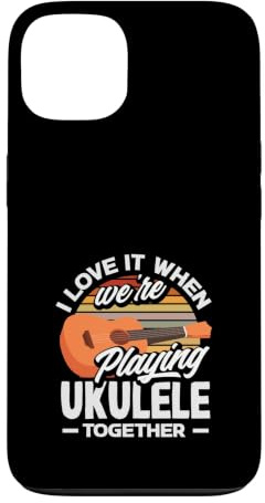 J'adore Quand Nous jouons du ukulélé Ensemble Retro Sun Coque pour iPhone 13