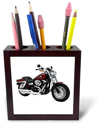 3dRose LLC ph_ 4662_1 Picturing Harley-Davidson Motorcycle Dyna Tile Pen Holder, 5-Inch