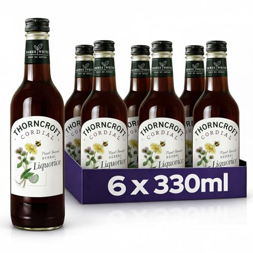 James White Thorncroft Herbal Liquorice Cordial 330ml (Pack of 6) | 330ml x Pack of 6
