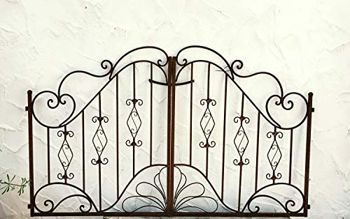 Eisen Metall Antik Gartentür Gartentor Doppelflügel Tor Vitoria-GT180R Rost Natur m. Torband verstellbar 2m 200cm 180 cm 1.8m Doppelflügeltor
