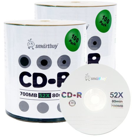 Smartbuy 200-disc 700mb/80min 52x CD-R Logo Top Blank Data Recordable Media Disc