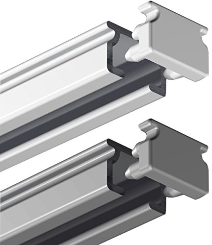 Garduna 120cm eckige Gardinenschiene | silber | Aluminium | vorgebohrt | Schleuderschiene