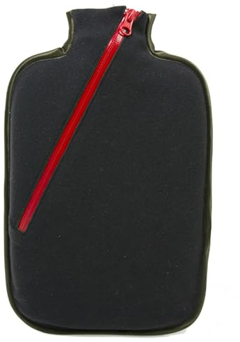 Hugo Frosch Öko-Wärmflasche 2,0 l mit weichem Softshellbezug Schwarz | Große formstabile Bettflasche Made in Germany, geruchsneutral, kuscheliger Überzug mit Zipper, abnehmbar & waschbar