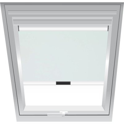 Tenda Oscurante Originale Roto ZRV Elettrica - Guide di Scorrimento Laterali Argento - per Finestre delle Serie Designo R6/R8, i8 e Classic 64/84 - Dimensioni 074/160 | 07/16 - Colore Bianco