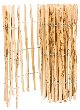 BOGATECO Recinzione di Legno esterno|Staccionata 500 cm di Lunghezza e 100 cm di Altezza | Distanza tra Le Rotaie 4-5 CM | Perfetto Come Recinzione per Giardini e Laghetti | Frangivista per Giardino