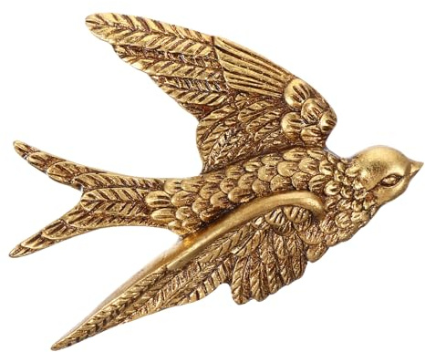 Yardwe Swallow Wall Decoration 3D Resin Bird Sculpture for Home and Garden Wall Art Decor Suitable for Living Room Bedroom Office 4.72X3.54X0.59 Inch