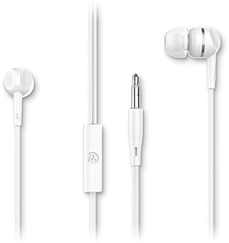 Motorola Sound Earbuds 105 - Kabelgebundenes In Ear Stereo Kopfhörer mit Mikrofon für Freisprechanrufe - Weiß