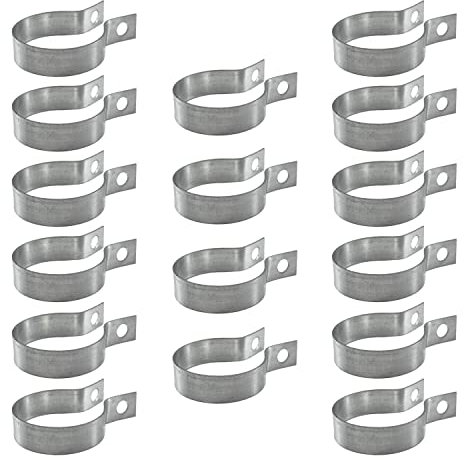 Wdwlbsm 16 Pcs Brace Bands Chain Link Fence, Galvanized Steel Chain Link Brace Band Use for 1-7/8 Outside Diameter Post/Pipe, Gate, Fences Panels