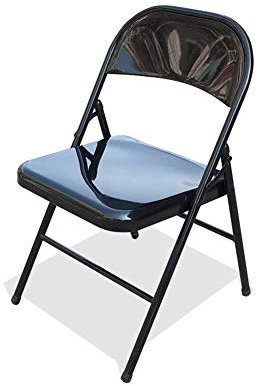 Sgabello sedia pieghevole metallo schienale gamba in metallo 95 x 45 x 49 cm