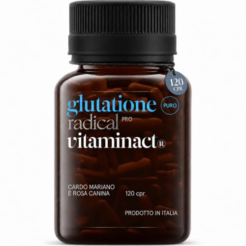Glutatione Radical Pro – Con 120 Compresse Con Alto Dosaggio di Rosa Canina e Cardio Mariano - Contribuisce alla normale funzione del sistema immunitario e dallo stress ossidativo - Vitaminact.