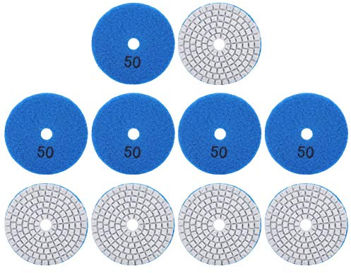 Dischi abrasivi Tamponi diamantati per lucidatura a umido, 10 pezzi Dischi abrasivi da 3 pollici Tamponi diamantati per lucidatura lucidatura per pietre di cemento in marmo 50 Molatura a rete