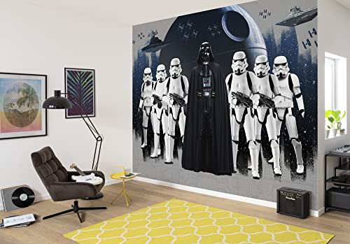 Komar Non-Woven Photo Wallpaper Star Wars The Dark Side Size 368 x 248 cm 4 Parts Including Paste Wallpaper Living Room Bedroom Black White