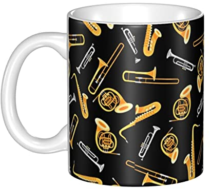494 Kaffeetasse Saxophon-Posaune-Liebhaber-Musik Fototasse Geschenkidee Keramik-Tasse Personalisierte Kaffeepott Für Arbeit, Freundin, Büro, 330ml