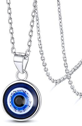 Supcare Damen Herren Multi-Style Evil Eye Halskette Böse Nazar Auge Vintage Anhänger Kette Glücksschmuck für Mädchen aus 925 Sterling-Silber/Kupfer
