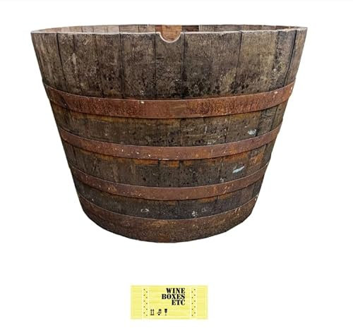 Oak Whisky Barrel Half Planter/Tub/Pot - 90cm Wide + 65cm Tall