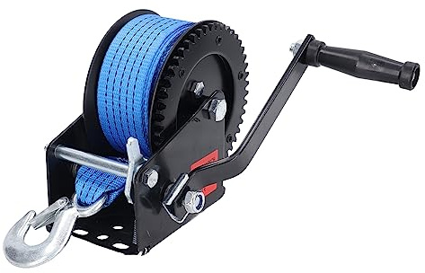 Treuil Manuel 1600lbs, Treuil à Manivelle Robuste En Acier Allié, Treuil De Levage Industriel Avec Sangle En Nylon Pour le Levage Industriel