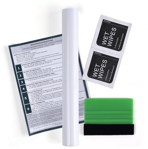 DasWas Universal Paint Protection Film Vinyl 20x100cm – PPF film for Car, Motorcycle, Bicycle & Household - Transparent & Self-Adhesive Film