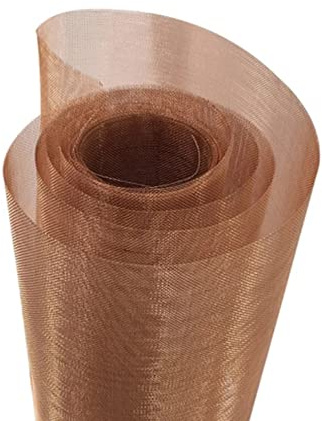 Kupfergeflecht, Kupferdrahtgeflechtsieb - 99,9% reines Kupfer, Maschenweite 40, Öffnung 0,48 mm, Kupfergeflechttuch, feine Maschen/Rotkupfer/0,5 x 3 m