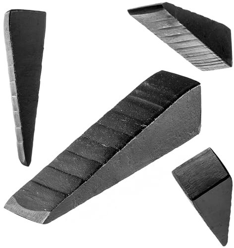 KADAX Cale de fendage en acier - 20 x 4 x 5 cm - Cale manuelle pour abattre et fendre le bois - Solide - Grenade à fendre - Cale de rechange