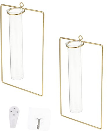 BIUDECO 2stücke Hängende Blumentöpfe Nordic Stil Wand Dekoration Goldene Blumenhalter Innen Garten Pflanzen Behälter