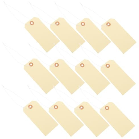 FUNOMOCYA 100stücke Blanko-gepäckanhänger Aus Papier Mit Schnüren Für Schmuck Kleidung Schuhe Exquisites Kunsthandwerk Schreibwaren Preisschilder Etiketten Halskettenanhänger