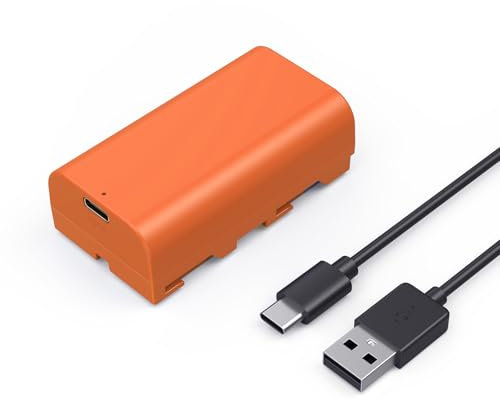 SMALLRIG USB-C Camera Battery 3500mAh for Sony NP-F550 F750 F970, 3H Full Charged, Battery for Monitor, Video Light, Camcorder, Phone, Not for BMPCC 6K / 6K G2 / 6K Pro, Orange - 4971